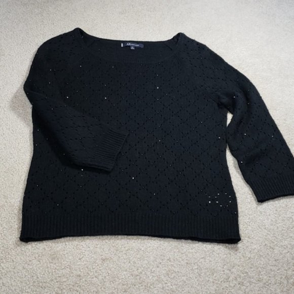 Anne Klein black beaded sweater - Picture 8 of 15